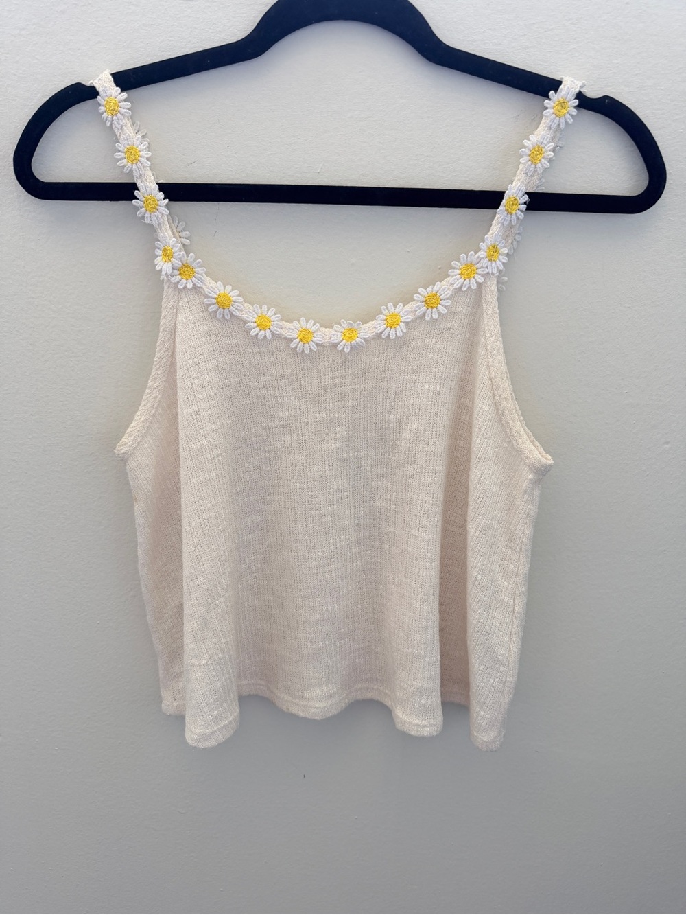Poetry Cream Daisy-Trim Camisole